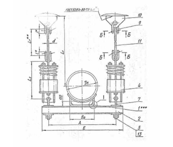 Подвески пружинные горизонтальных трубопроводов ТС-689.00.000 в Уфе