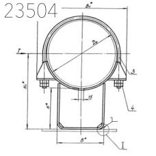 Опора неподвижная хомутовая Т12.03 57х200 мм