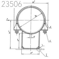 Опора неподвижная хомутовая Т12.05 76х150 мм