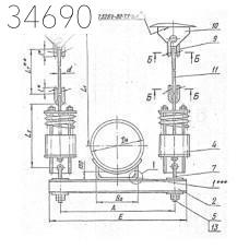 Подвеска пружинная горизонтальных трубопроводов 720х1360 мм ТС-689.00.000-09